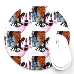 Fashion Faces Round Mousepads by Sparkle