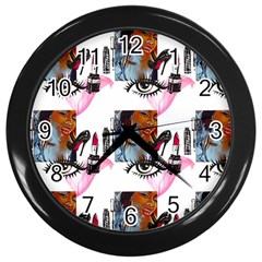 Fashion Faces Wall Clock (Black)