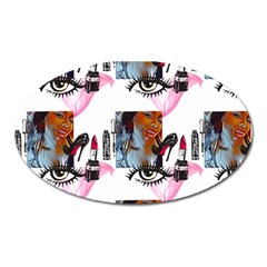 Fashion Faces Oval Magnet by Sparkle