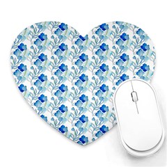 Flowers Pattern Heart Mousepads by Sparkle