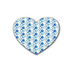 Flowers Pattern Rubber Heart Coaster (4 Pack) by Sparkle