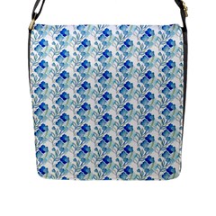 Flowers Pattern Flap Closure Messenger Bag (l) by Sparkle