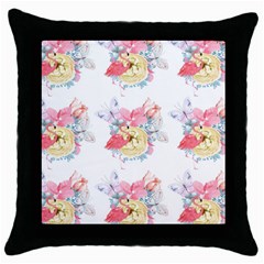 Flamingos Throw Pillow Case (black) by Sparkle