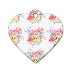 Flamingos Dog Tag Heart (one Side) by Sparkle