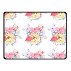 Flamingos Double Sided Fleece Blanket (small)  by Sparkle