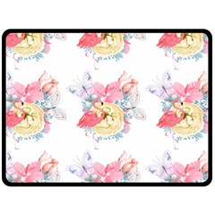 Flamingos Double Sided Fleece Blanket (large)  by Sparkle