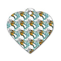 Nature Birds Dog Tag Heart (two Sides)