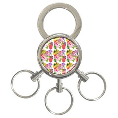 Flowers Pattern 3-ring Key Chain by Sparkle