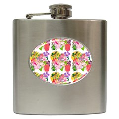 Flowers Pattern Hip Flask (6 Oz) by Sparkle