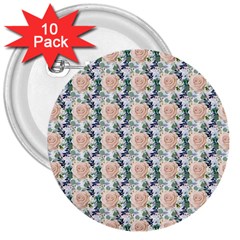 Flowers Pattern 3  Buttons (10 Pack)  by Sparkle