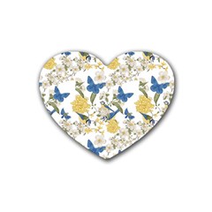 Birds Rubber Heart Coaster (4 Pack) by Sparkle