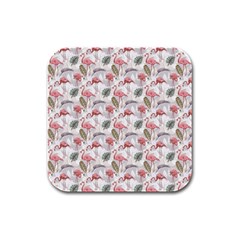 Flamingos Rubber Square Coaster (4 Pack) by Sparkle