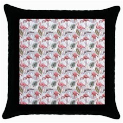 Flamingos Throw Pillow Case (black) by Sparkle