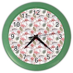 Flamingos Color Wall Clock