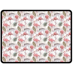 Flamingos Double Sided Fleece Blanket (large)  by Sparkle