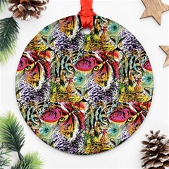 Tiger King Round Ornament (two Sides) by Sparkle