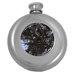 Green Umbrella Round Hip Flask (5 Oz) by DimitriosArt