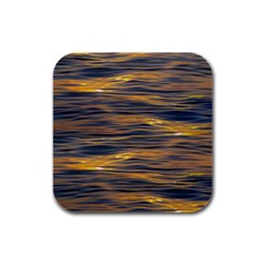 Sunset Waves Pattern Print Rubber Square Coaster (4 Pack) by dflcprintsclothing