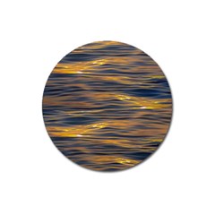 Sunset Waves Pattern Print Magnet 3  (round)