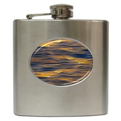 Sunset Waves Pattern Print Hip Flask (6 Oz) by dflcprintsclothing