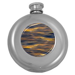 Sunset Waves Pattern Print Round Hip Flask (5 Oz) by dflcprintsclothing