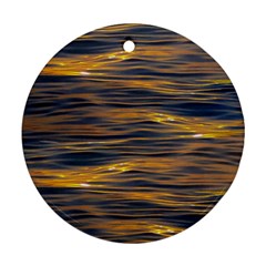 Sunset Waves Pattern Print Round Ornament (two Sides) by dflcprintsclothing