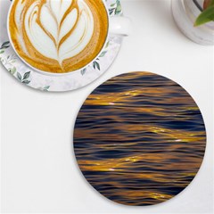 Sunset Waves Pattern Print Uv Print Round Tile Coaster by dflcprintsclothing