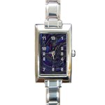 Braille Flow Rectangle Italian Charm Watch Front