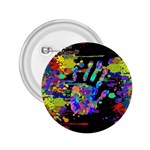 Crazy Multicolored Each Other Running Splashes Hand 1 2.25  Buttons Front