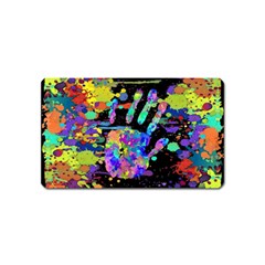 Crazy Multicolored Each Other Running Splashes Hand 1 Magnet (name Card) by EDDArt