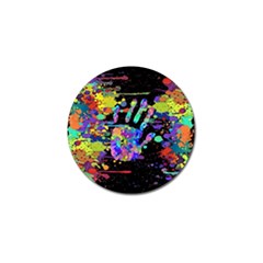 Crazy Multicolored Each Other Running Splashes Hand 1 Golf Ball Marker by EDDArt