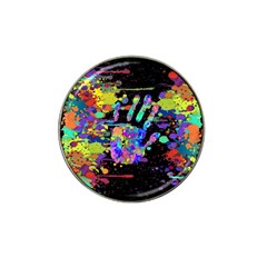 Crazy Multicolored Each Other Running Splashes Hand 1 Hat Clip Ball Marker (4 Pack) by EDDArt