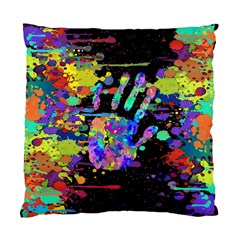 Crazy Multicolored Each Other Running Splashes Hand 1 Standard Cushion Case (one Side) by EDDArt