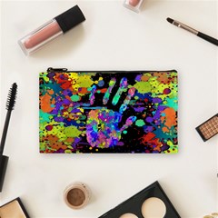 Crazy Multicolored Each Other Running Splashes Hand 1 Cosmetic Bag (small) by EDDArt