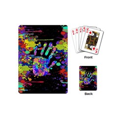 Crazy Multicolored Each Other Running Splashes Hand 1 Playing Cards Single Design (mini)