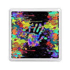 Crazy Multicolored Each Other Running Splashes Hand 1 Memory Card Reader (square) by EDDArt