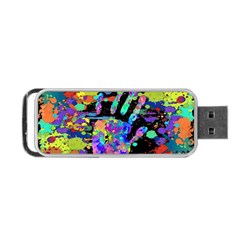 Crazy Multicolored Each Other Running Splashes Hand 1 Portable Usb Flash (one Side) by EDDArt