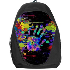 Crazy Multicolored Each Other Running Splashes Hand 1 Backpack Bag by EDDArt