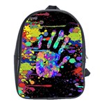 Crazy Multicolored Each Other Running Splashes Hand 1 School Bag (XL) Front