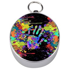 Crazy Multicolored Each Other Running Splashes Hand 1 Silver Compasses by EDDArt