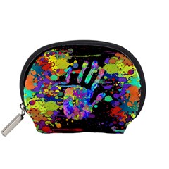 Crazy Multicolored Each Other Running Splashes Hand 1 Accessory Pouch (small) by EDDArt