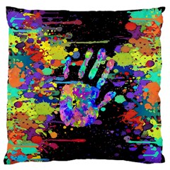 Crazy Multicolored Each Other Running Splashes Hand 1 Standard Flano Cushion Case (two Sides) by EDDArt