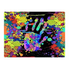 Crazy Multicolored Each Other Running Splashes Hand 1 Double Sided Flano Blanket (mini)  by EDDArt