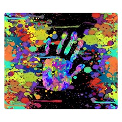 Crazy Multicolored Each Other Running Splashes Hand 1 Double Sided Flano Blanket (small)  by EDDArt