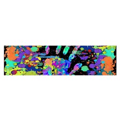 Crazy Multicolored Each Other Running Splashes Hand 1 Satin Scarf (oblong) by EDDArt