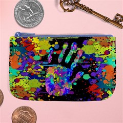 Crazy Multicolored Each Other Running Splashes Hand 1 Large Coin Purse by EDDArt