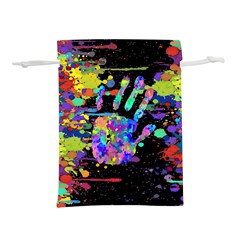 Crazy Multicolored Each Other Running Splashes Hand 1 Lightweight Drawstring Pouch (l) by EDDArt