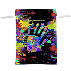 Crazy Multicolored Each Other Running Splashes Hand 1  Lightweight Drawstring Pouch (xl) by EDDArt