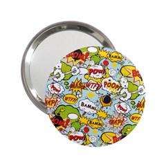 Comic Pow Bamm Boom Poof Wtf Pattern 1 2 25  Handbag Mirrors by EDDArt