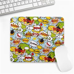 Comic Pow Bamm Boom Poof Wtf Pattern 1 Large Mousepads by EDDArt